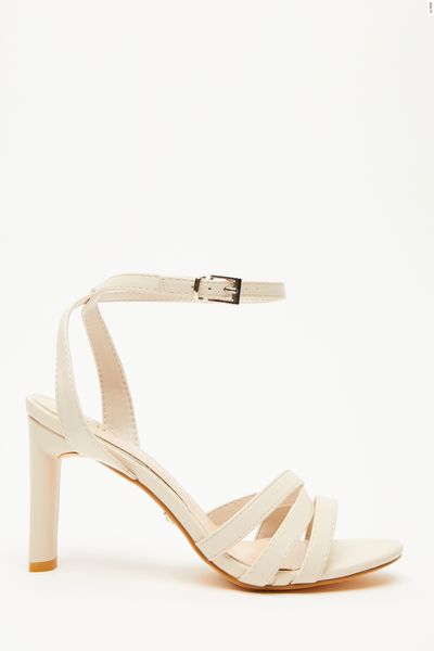 Wide Fit Nude Strappy Heeled Sandals